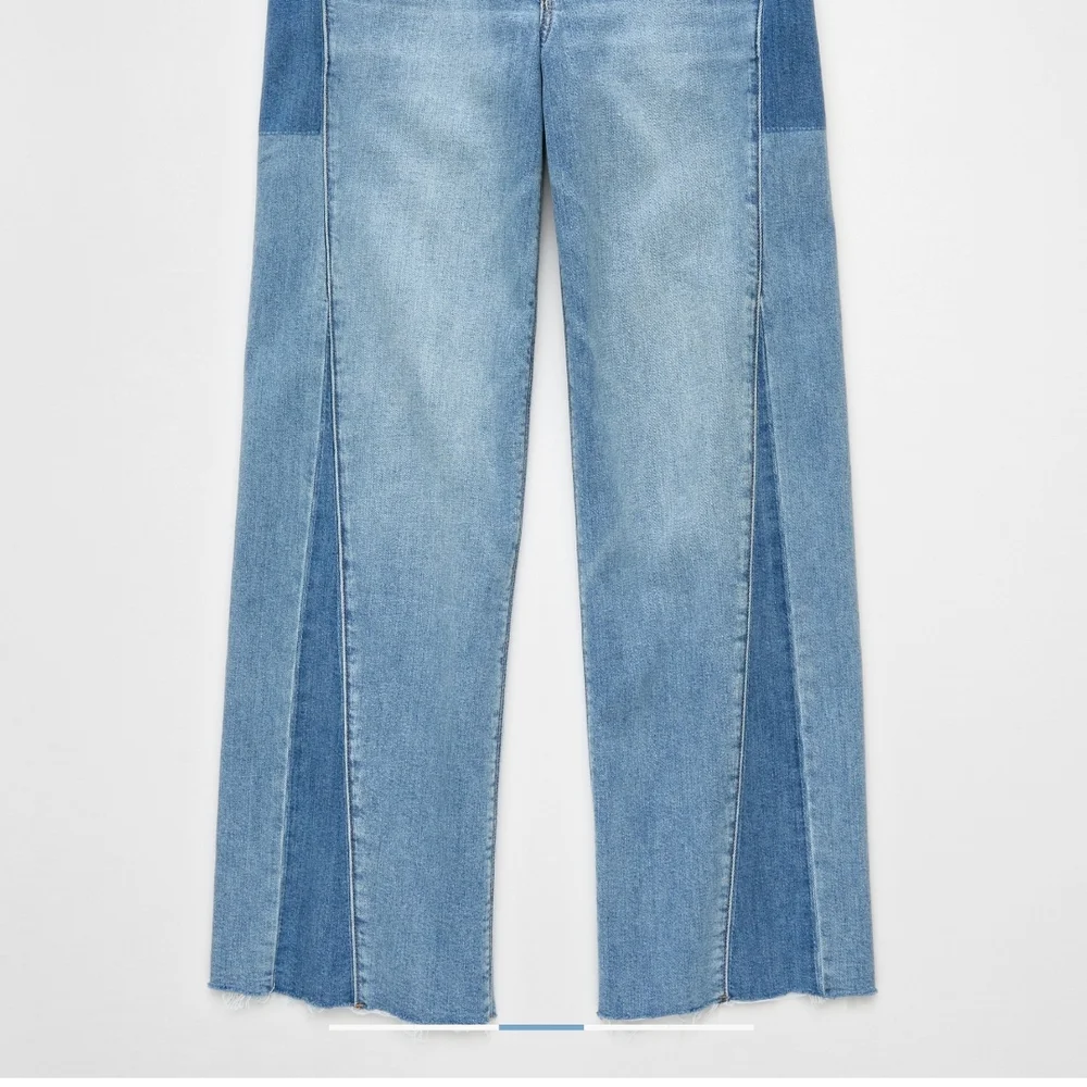American Eagle Dreamy Drape STRETCH Patchwork Low-rise Baggy Jeans.   10 Short. - Picture 4 of 14